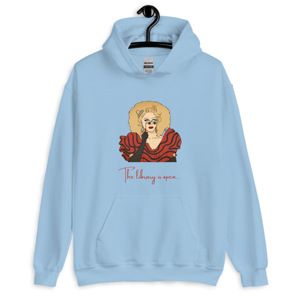 Light Blue The Library Is Open (Rupaul) Unisex Hoodie by Queer In The World Originals sold by Queer In The World: The Shop - LGBT Merch Fashion