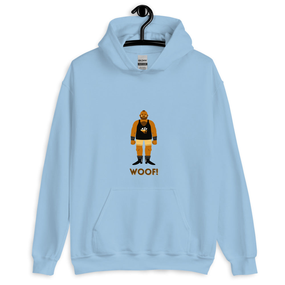 Light Blue Woof! Gay Bear Unisex Hoodie by Queer In The World Originals sold by Queer In The World: The Shop - LGBT Merch Fashion