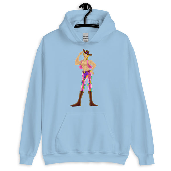 Light Blue Gay Cowboy Unisex Hoodie by Queer In The World Originals sold by Queer In The World: The Shop - LGBT Merch Fashion