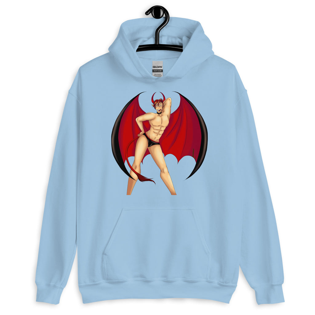 Light Blue Gay Devil Unisex Hoodie by Queer In The World Originals sold by Queer In The World: The Shop - LGBT Merch Fashion