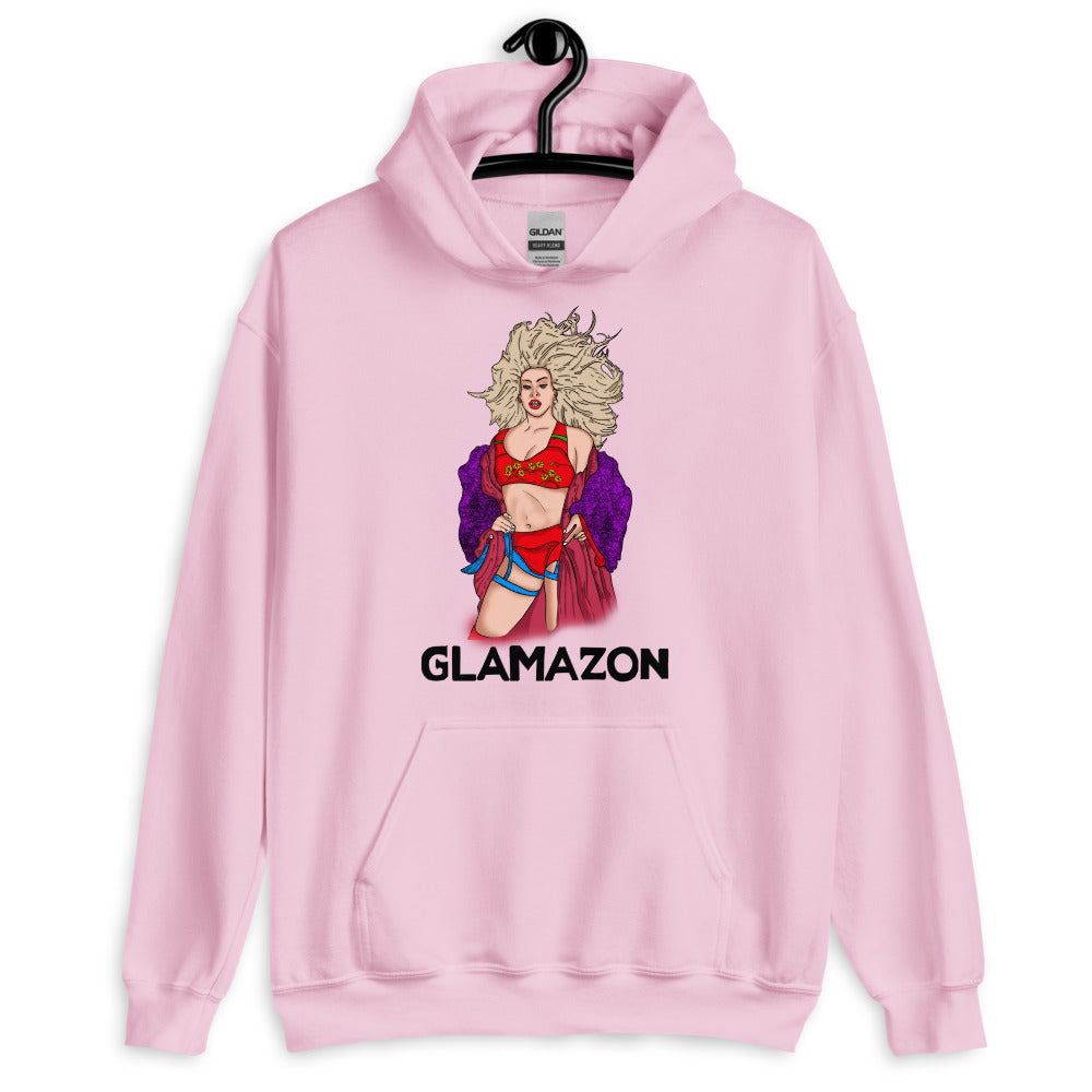 Light Pink Glamazon Unisex Hoodie by Printful sold by Queer In The World: The Shop - LGBT Merch Fashion