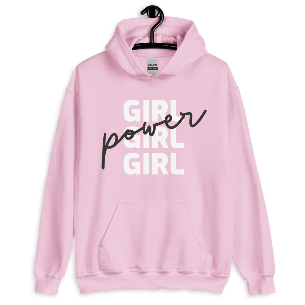 Light Pink Girl Girl Girl Power Unisex Hoodie by Queer In The World Originals sold by Queer In The World: The Shop - LGBT Merch Fashion