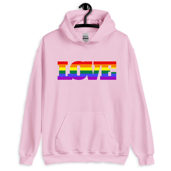 Light Pink Gay Love Unisex Hoodie by Queer In The World Originals sold by Queer In The World: The Shop - LGBT Merch Fashion