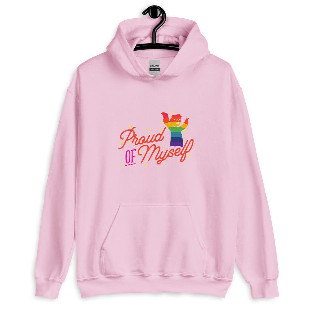 Light Pink Proud Of Myself Unisex Hoodie by Queer In The World Originals sold by Queer In The World: The Shop - LGBT Merch Fashion