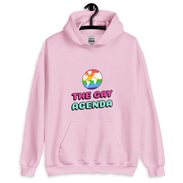 Light Pink The Gay Agenda Unisex Hoodie by Queer In The World Originals sold by Queer In The World: The Shop - LGBT Merch Fashion