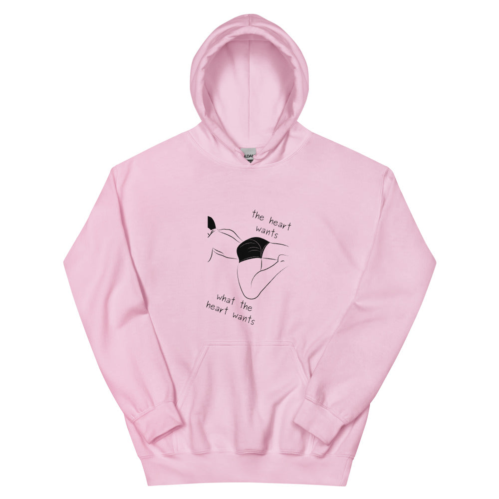 Light Pink The Heart Wants What The Heart Wants Unisex Hoodie by Queer In The World Originals sold by Queer In The World: The Shop - LGBT Merch Fashion