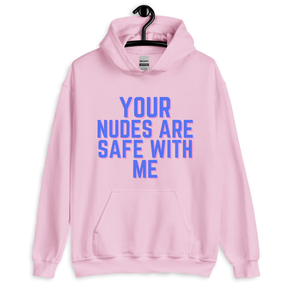 Light Pink Your Nudes Are Safe With Me Unisex Hoodie by Queer In The World Originals sold by Queer In The World: The Shop - LGBT Merch Fashion