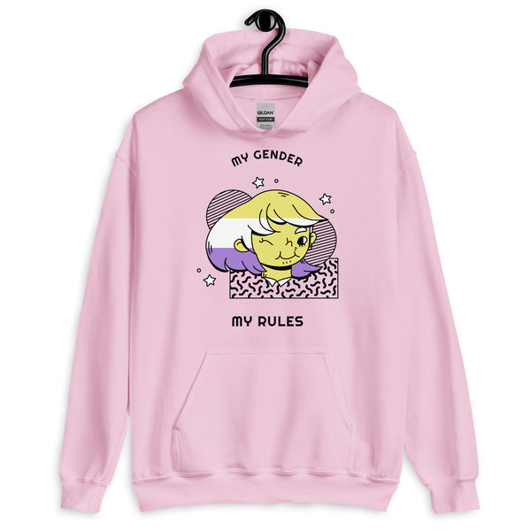 Light Pink My Gender My Rules Unisex Hoodie by Queer In The World Originals sold by Queer In The World: The Shop - LGBT Merch Fashion