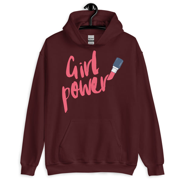 Maroon Girl Power Unisex Hoodie by Queer In The World Originals sold by Queer In The World: The Shop - LGBT Merch Fashion