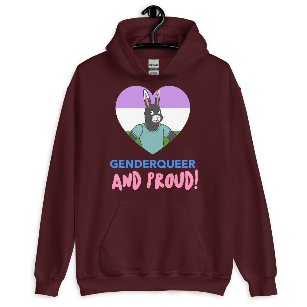 Maroon Genderqueer And Proud Unisex Hoodie by Queer In The World Originals sold by Queer In The World: The Shop - LGBT Merch Fashion