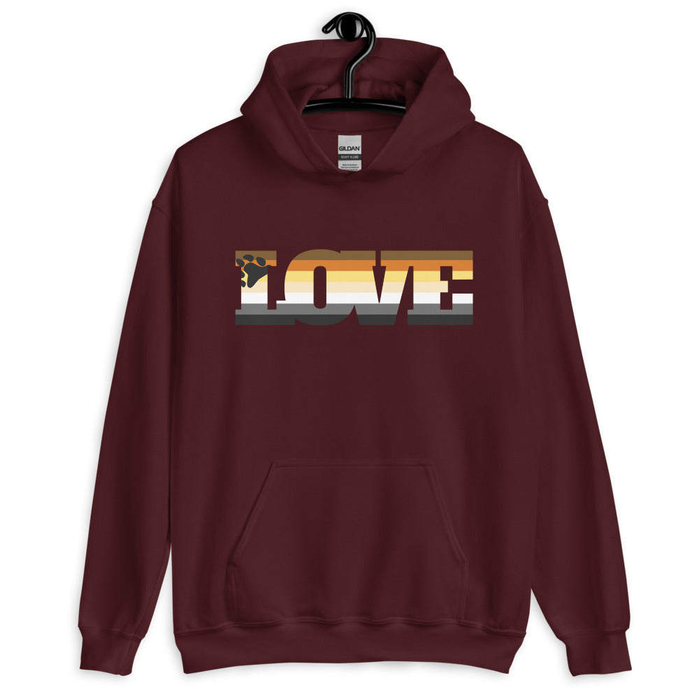 Maroon Gay Bear Love Unisex Hoodie by Queer In The World Originals sold by Queer In The World: The Shop - LGBT Merch Fashion