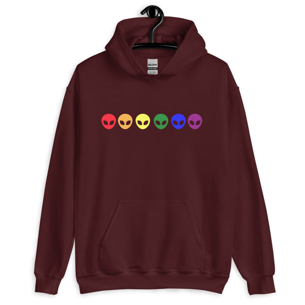 Maroon Gay Alien Unisex Hoodie by Queer In The World Originals sold by Queer In The World: The Shop - LGBT Merch Fashion