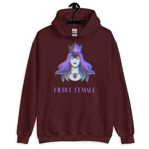 Maroon Fierce Female Unisex Hoodie by Queer In The World Originals sold by Queer In The World: The Shop - LGBT Merch Fashion