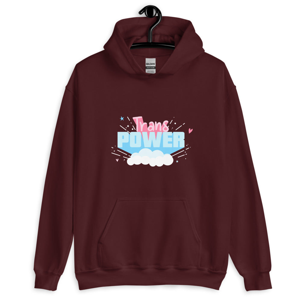 Maroon Trans Power Unisex Hoodie by Queer In The World Originals sold by Queer In The World: The Shop - LGBT Merch Fashion