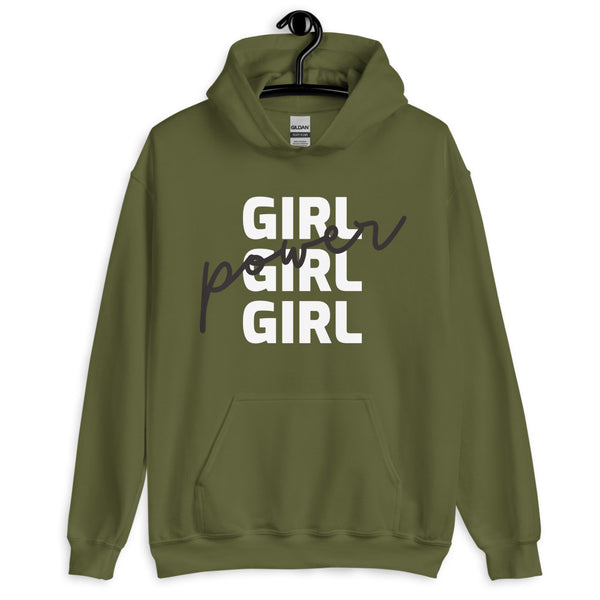 Military Green Girl Girl Girl Power Unisex Hoodie by Queer In The World Originals sold by Queer In The World: The Shop - LGBT Merch Fashion