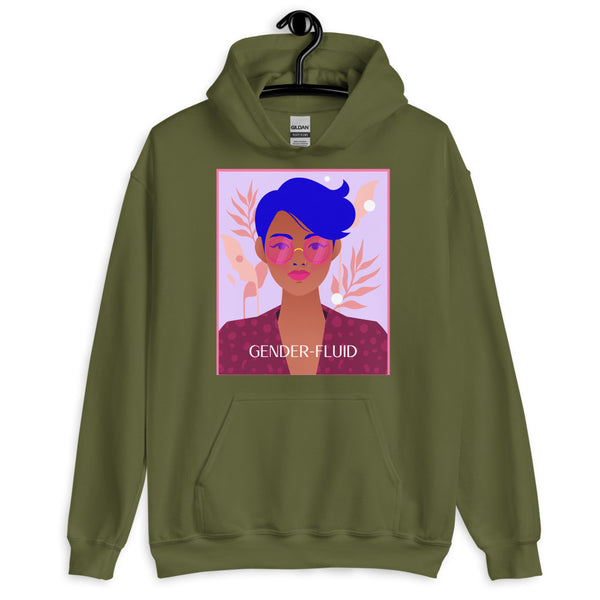 Military Green Gender-fluid Unisex Hoodie by Queer In The World Originals sold by Queer In The World: The Shop - LGBT Merch Fashion