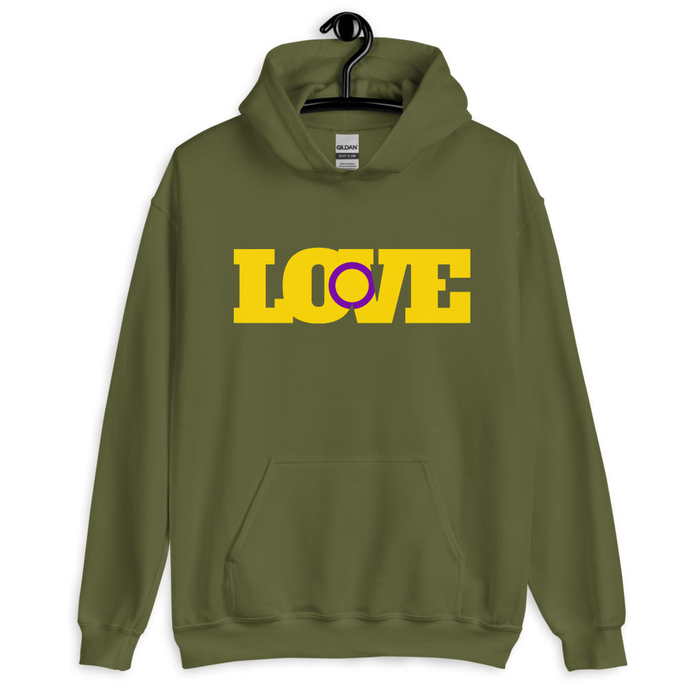 Military Green Intersex Love Unisex Hoodie by Queer In The World Originals sold by Queer In The World: The Shop - LGBT Merch Fashion