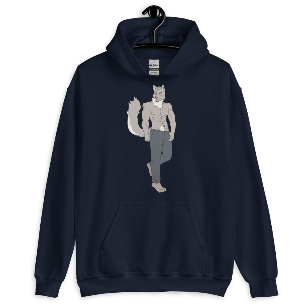 Navy Gay Wolf Unisex Hoodie by Queer In The World Originals sold by Queer In The World: The Shop - LGBT Merch Fashion