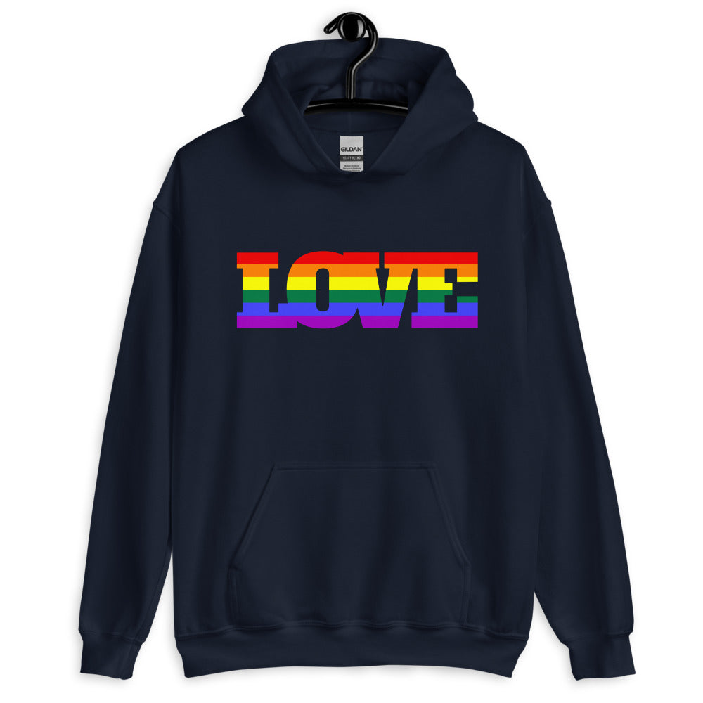 Navy Gay Love Unisex Hoodie by Queer In The World Originals sold by Queer In The World: The Shop - LGBT Merch Fashion