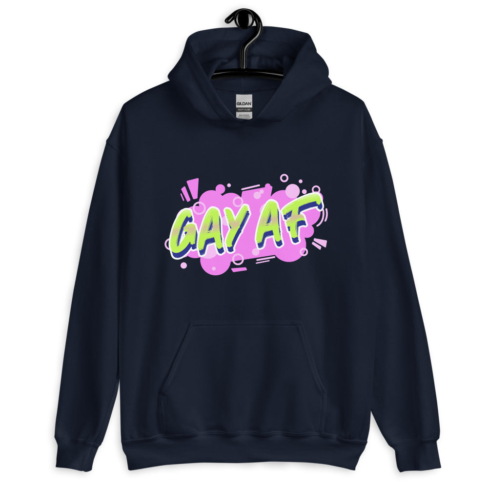 Navy Gay Af  Unisex Hoodie by Queer In The World Originals sold by Queer In The World: The Shop - LGBT Merch Fashion