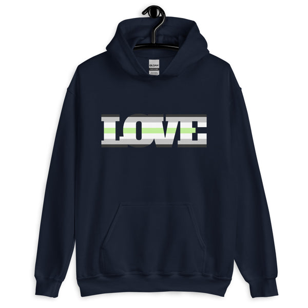Navy Agender Love Unisex Hoodie by Queer In The World Originals sold by Queer In The World: The Shop - LGBT Merch Fashion