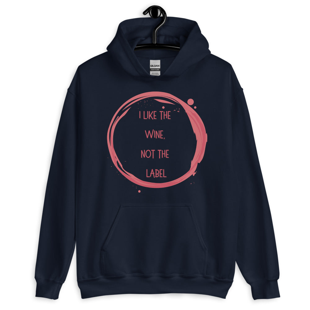 Navy I Like The Wine Not The Label Pansexual Unisex Hoodie by Queer In The World Originals sold by Queer In The World: The Shop - LGBT Merch Fashion