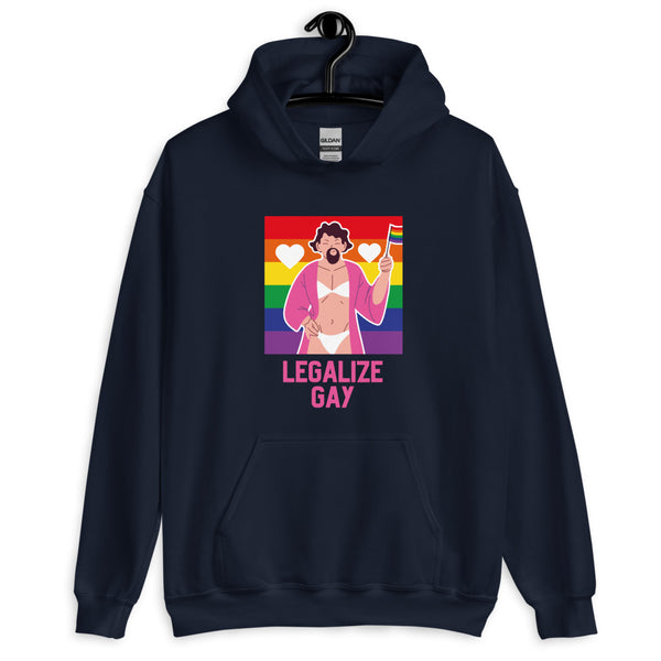 Navy Legalize Gay Unisex Hoodie by Queer In The World Originals sold by Queer In The World: The Shop - LGBT Merch Fashion