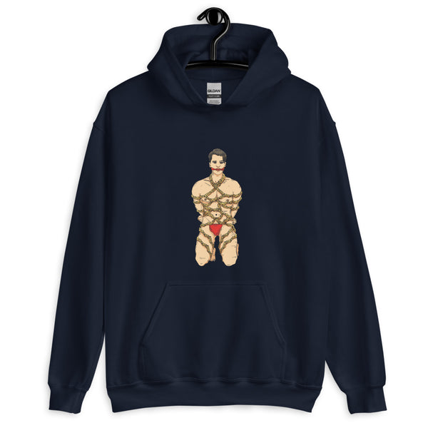 Navy Shibari Unisex Hoodie by Queer In The World Originals sold by Queer In The World: The Shop - LGBT Merch Fashion