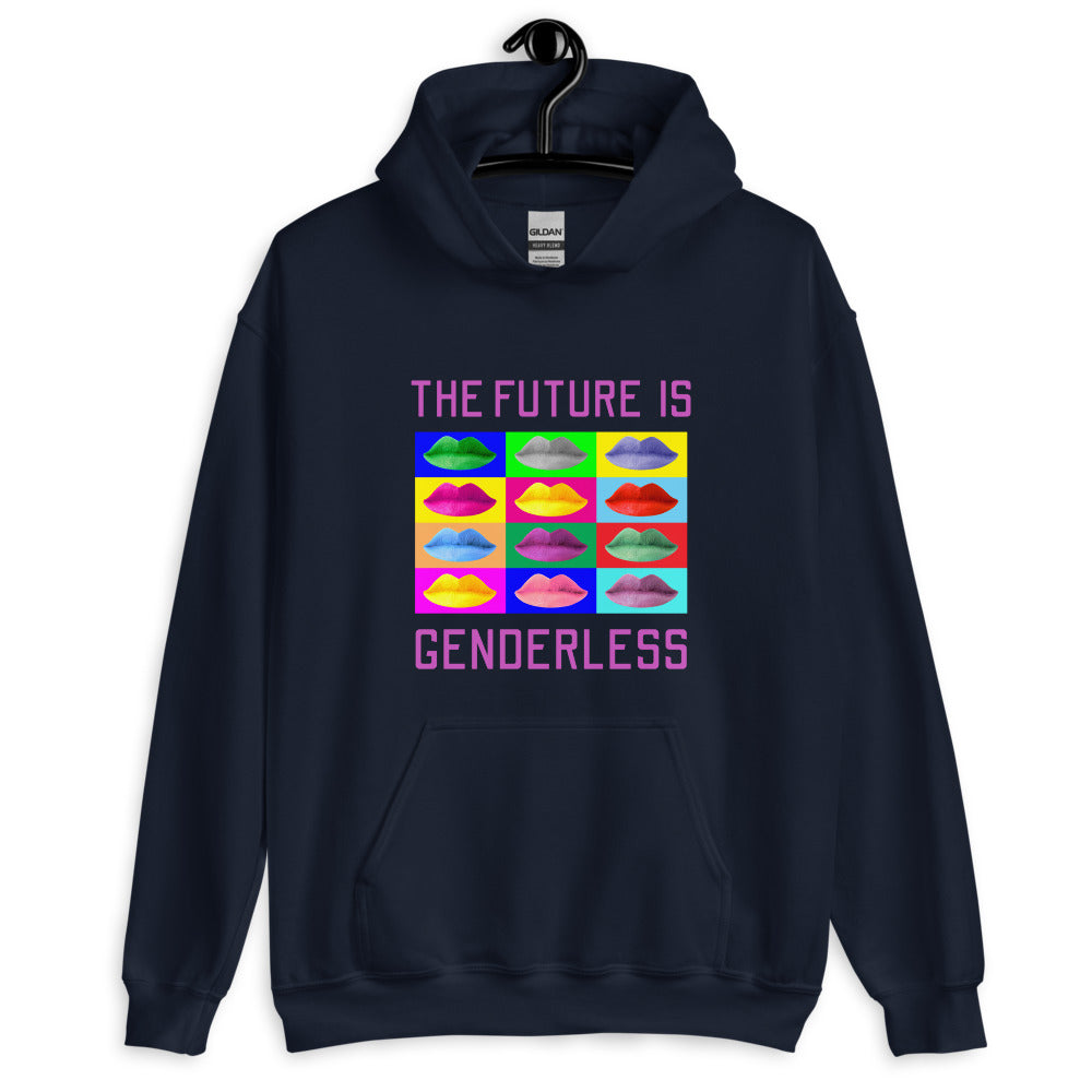 Navy The Future Is Genderless Unisex Hoodie by Queer In The World Originals sold by Queer In The World: The Shop - LGBT Merch Fashion