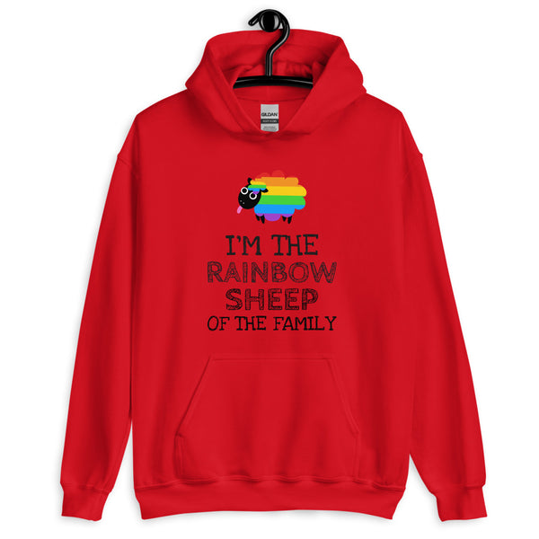 Red I'm The Rainbow Sheep Of The Family Unisex Hoodie by Queer In The World Originals sold by Queer In The World: The Shop - LGBT Merch Fashion