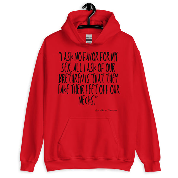 Red I Ask No Favor For My Sex Unisex Hoodie by Queer In The World Originals sold by Queer In The World: The Shop - LGBT Merch Fashion