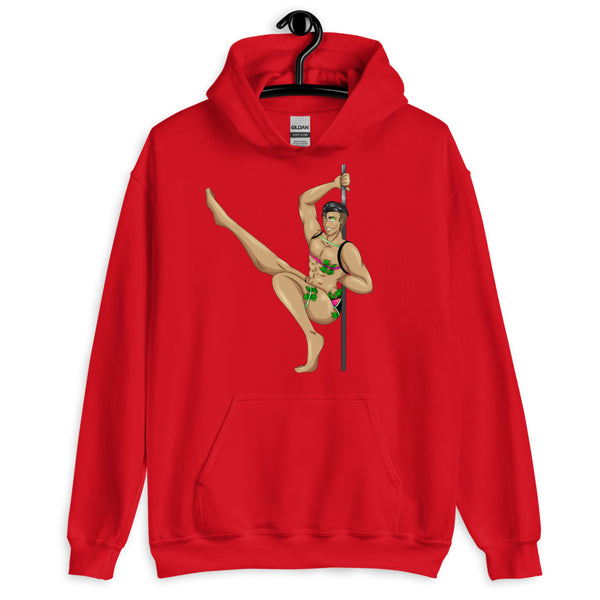 Red Gay Gogo Dancer Unisex Hoodie by Queer In The World Originals sold by Queer In The World: The Shop - LGBT Merch Fashion