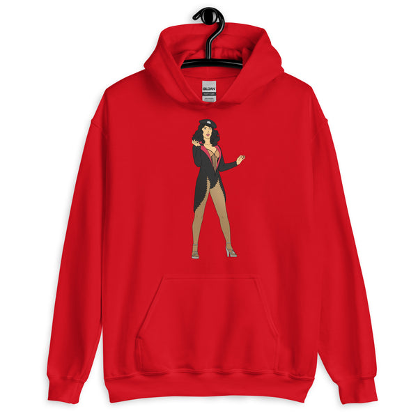 Red Cher Burlesque Unisex Hoodie by Queer In The World Originals sold by Queer In The World: The Shop - LGBT Merch Fashion