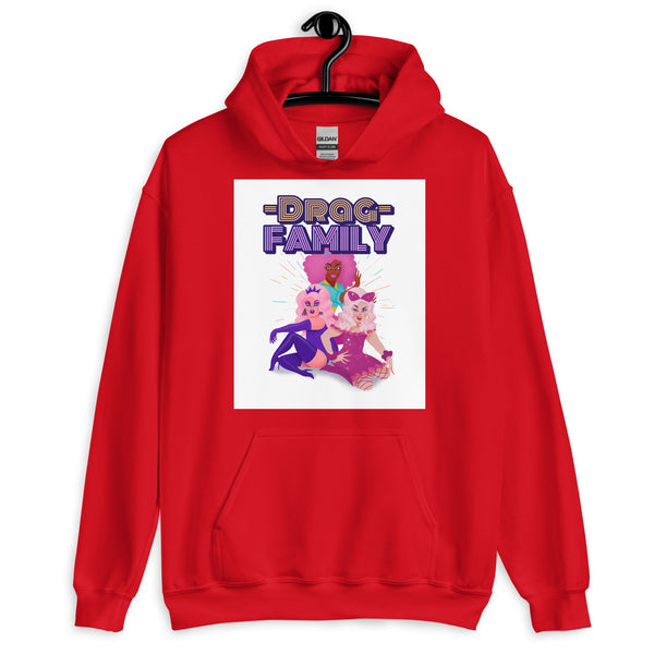 Red Drag Family Unisex Hoodie by Queer In The World Originals sold by Queer In The World: The Shop - LGBT Merch Fashion