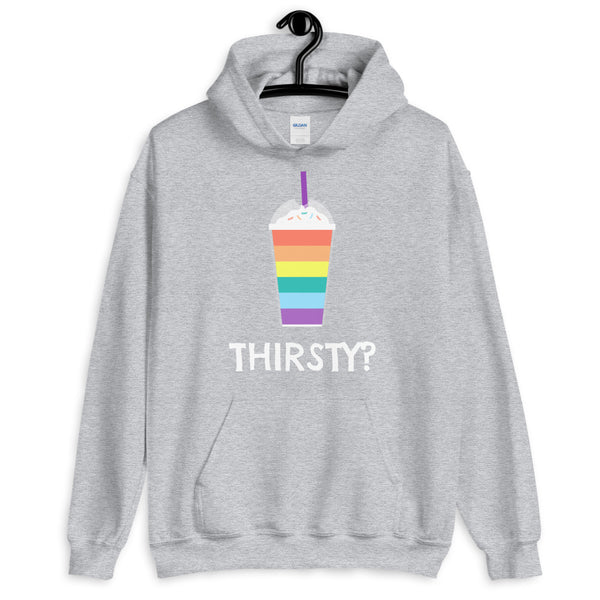Sport Grey Thirsty? Unisex Hoodie by Queer In The World Originals sold by Queer In The World: The Shop - LGBT Merch Fashion