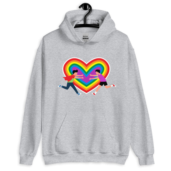 Sport Grey Gay Couple Unisex Hoodie by Queer In The World Originals sold by Queer In The World: The Shop - LGBT Merch Fashion