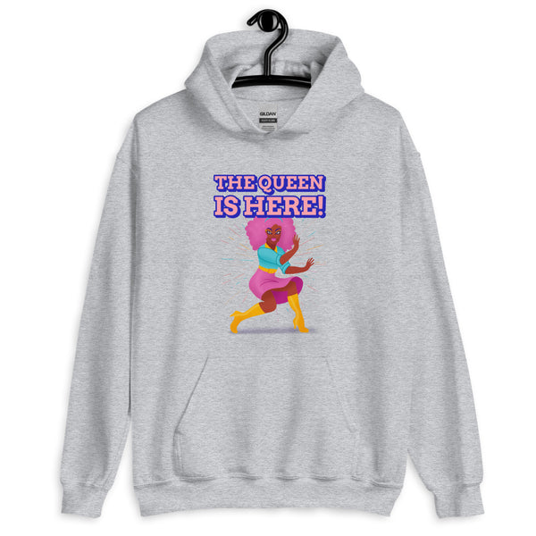 Sport Grey The Queen Is Here Unisex Hoodie by Queer In The World Originals sold by Queer In The World: The Shop - LGBT Merch Fashion