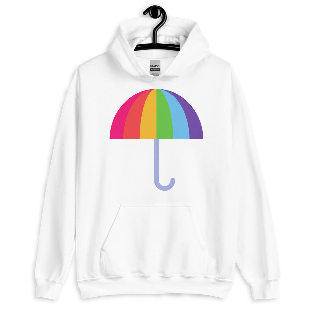 White Gay Umbrella Unisex Hoodie by Queer In The World Originals sold by Queer In The World: The Shop - LGBT Merch Fashion