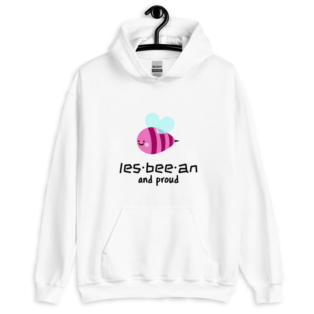 White Les-bee-an And Proud Unisex Hoodie by Queer In The World Originals sold by Queer In The World: The Shop - LGBT Merch Fashion