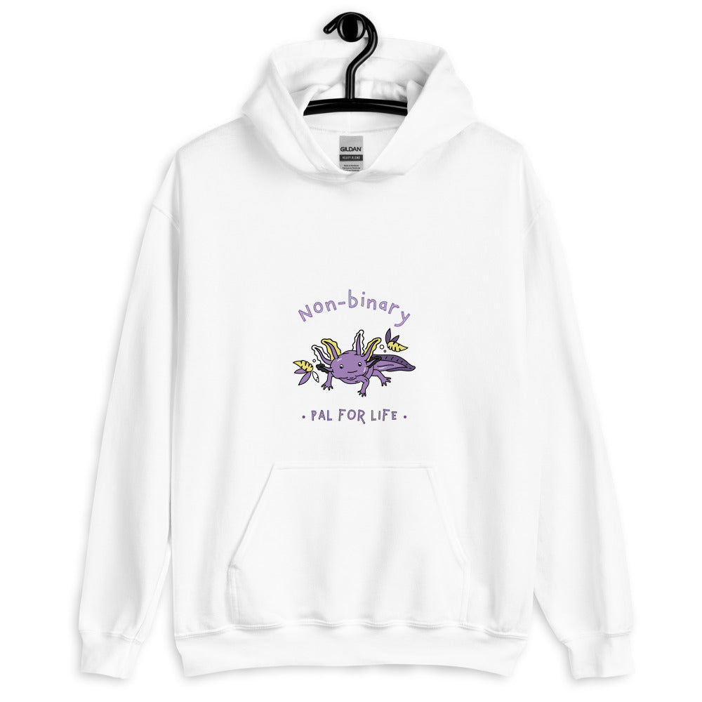 White Non-Binary Pal For Life Unisex Hoodie by Queer In The World Originals sold by Queer In The World: The Shop - LGBT Merch Fashion