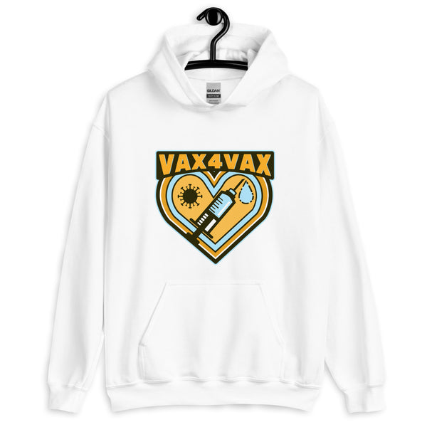 White Vax 4 Vax Unisex Hoodie by Queer In The World Originals sold by Queer In The World: The Shop - LGBT Merch Fashion