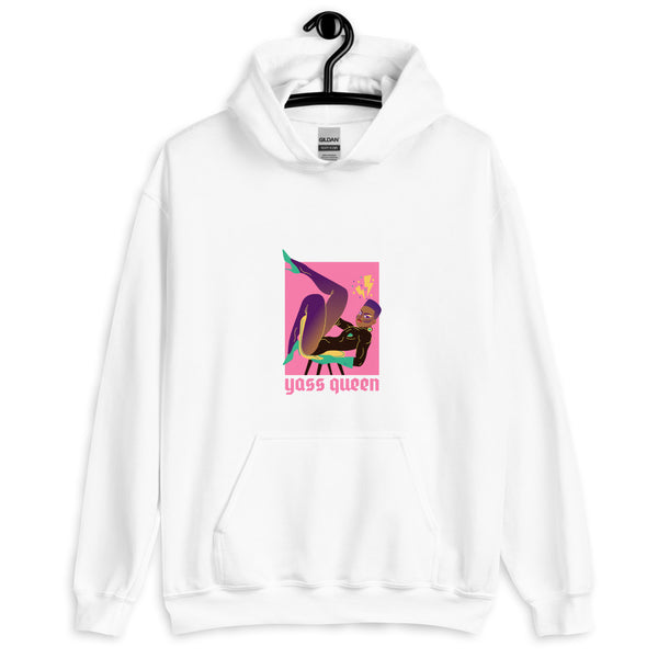 White Yass Queen Unisex Hoodie by Queer In The World Originals sold by Queer In The World: The Shop - LGBT Merch Fashion