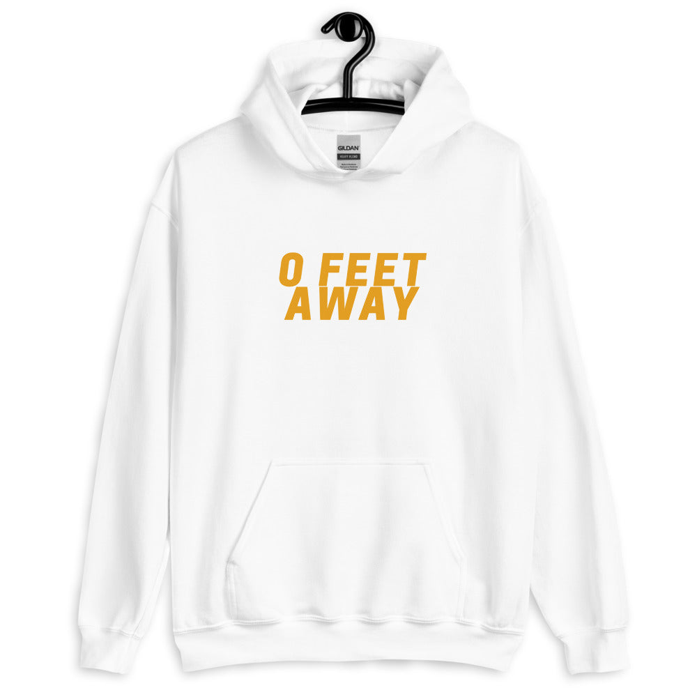 White Zero Feet Away Grindr Unisex Hoodie by Queer In The World Originals sold by Queer In The World: The Shop - LGBT Merch Fashion