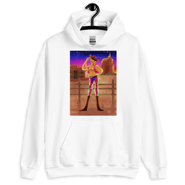 White Gay Cowboy at Sunset Unisex Hoodie by Queer In The World Originals sold by Queer In The World: The Shop - LGBT Merch Fashion