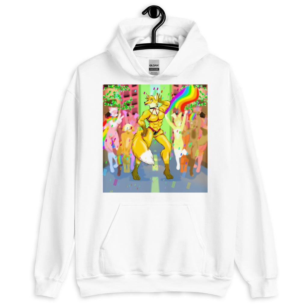 White Gay Furry Pride Unisex Hoodie by Queer In The World Originals sold by Queer In The World: The Shop - LGBT Merch Fashion