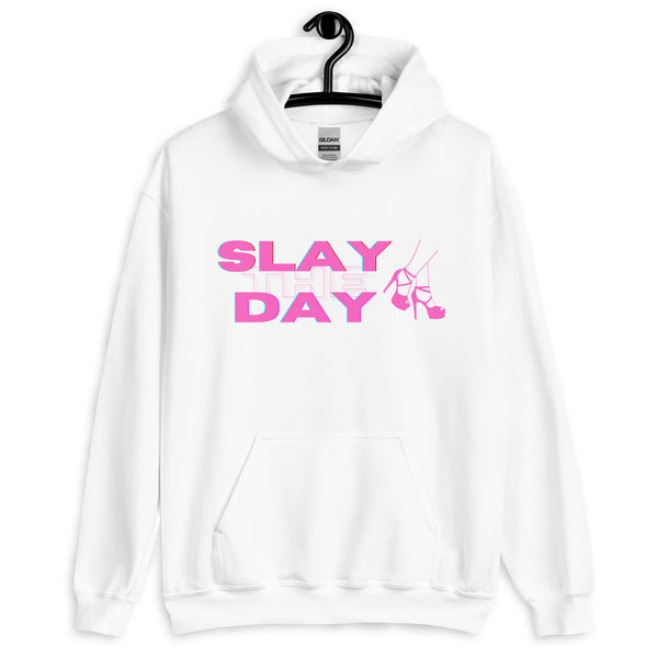 White Slay the Day Unisex Hoodie by Queer In The World Originals sold by Queer In The World: The Shop - LGBT Merch Fashion