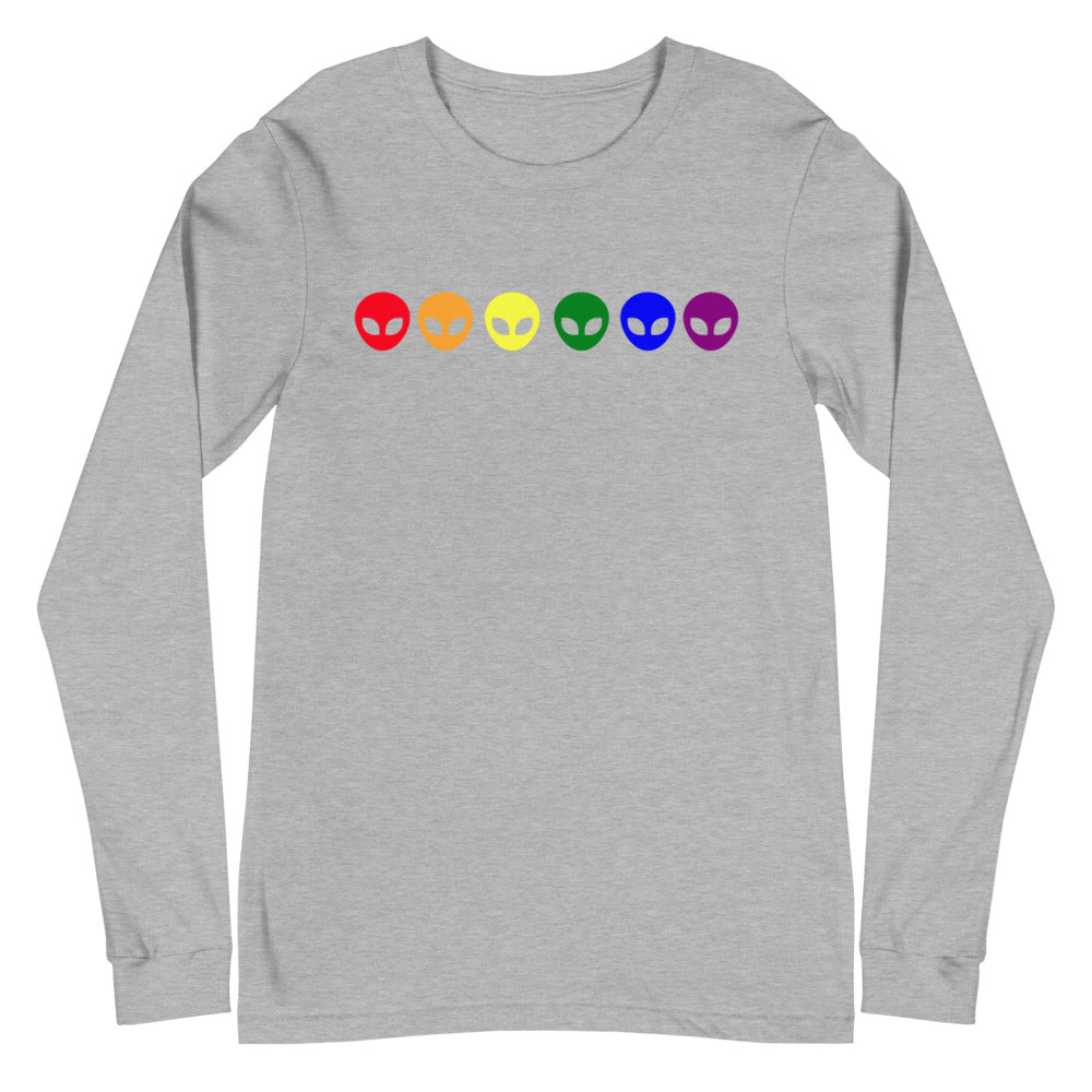 Athletic Heather Gay Alien Unisex Long Sleeve T-Shirt by Queer In The World Originals sold by Queer In The World: The Shop - LGBT Merch Fashion