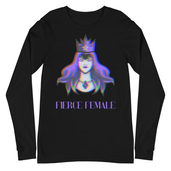 Black Fierce Female Unisex Long Sleeve T-Shirt by Queer In The World Originals sold by Queer In The World: The Shop - LGBT Merch Fashion