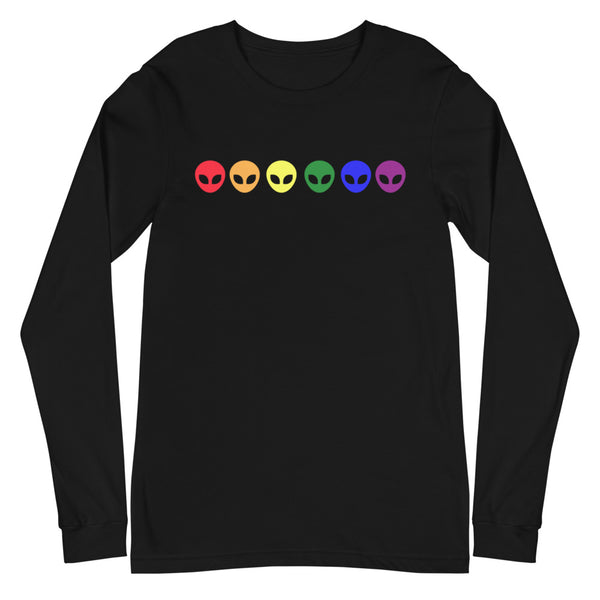 Black Gay Alien Unisex Long Sleeve T-Shirt by Queer In The World Originals sold by Queer In The World: The Shop - LGBT Merch Fashion