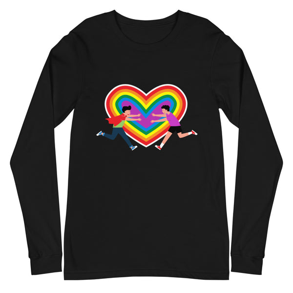 Black Gay Couple Unisex Long Sleeve T-Shirt by Queer In The World Originals sold by Queer In The World: The Shop - LGBT Merch Fashion
